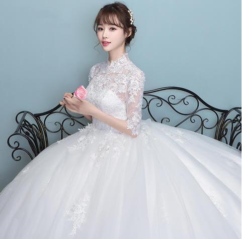 婚纱2017新款新娘结婚礼服欧美拖尾宫廷奢华深V性感露背2018春季